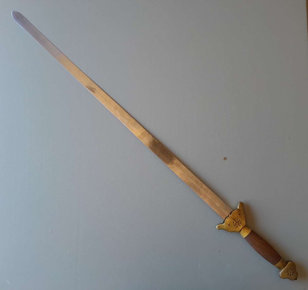 Vintage Chinese Jian Training Sword With Scabbard.