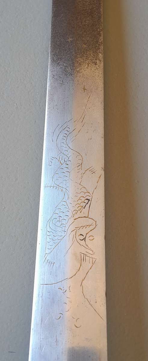 Vintage Chinese Jian Training Sword With Scabbard.