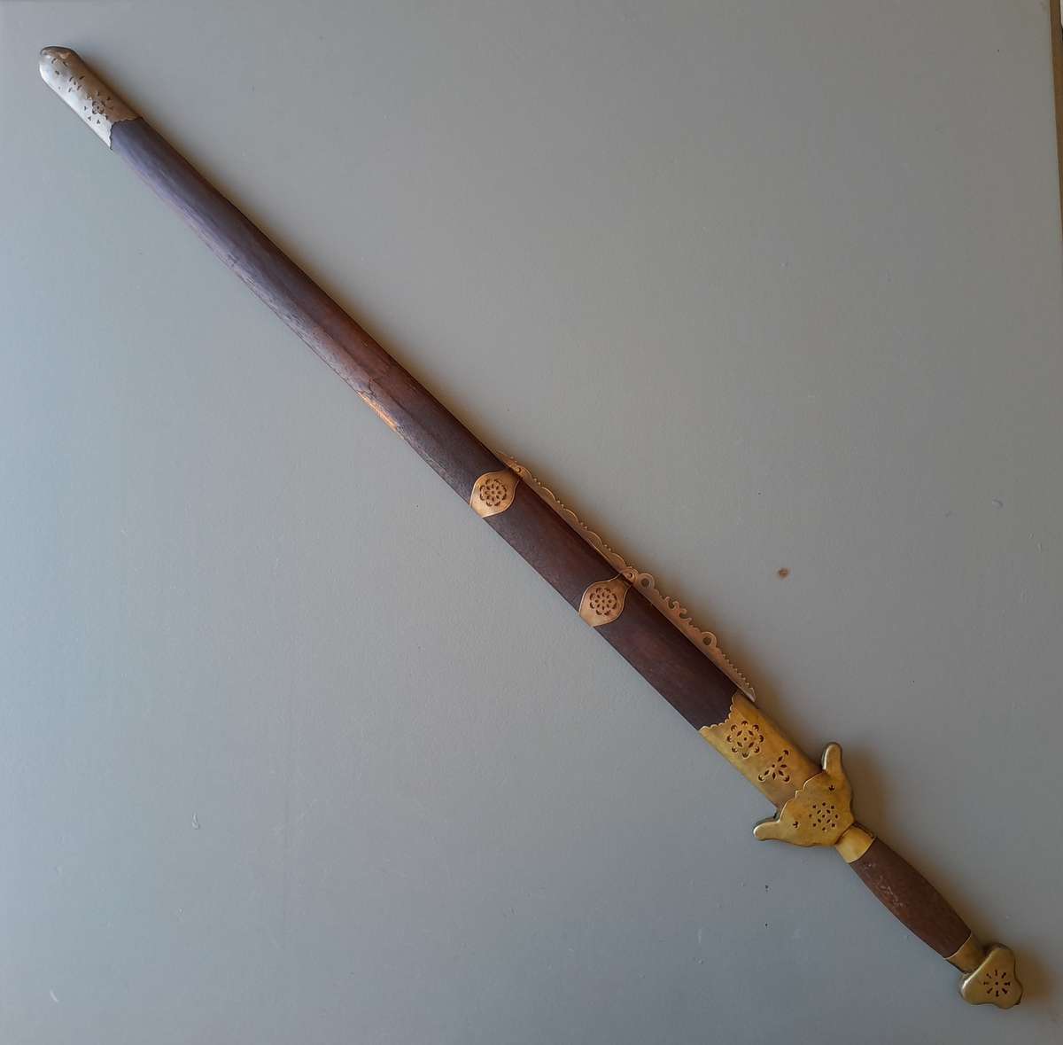 Vintage Chinese Jian Training Sword With Scabbard.