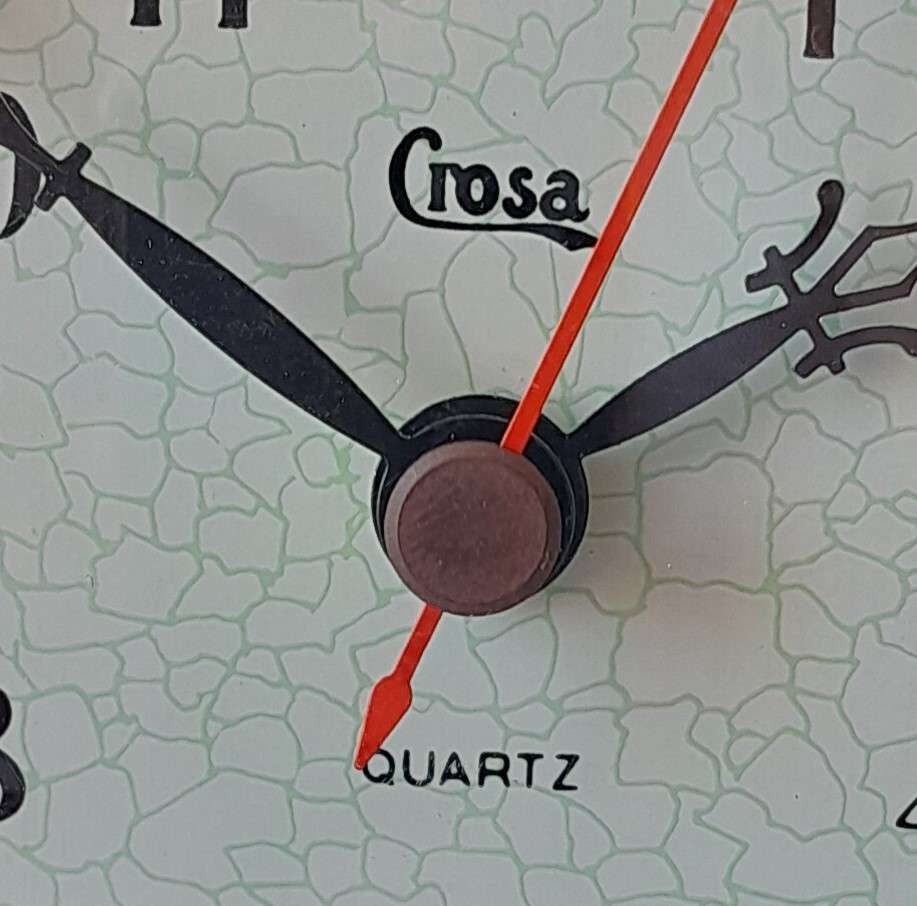 Vintage "Crosa" Quartz Clock with Cold Cast Bronze Casing. Working. 25x20.5cm.