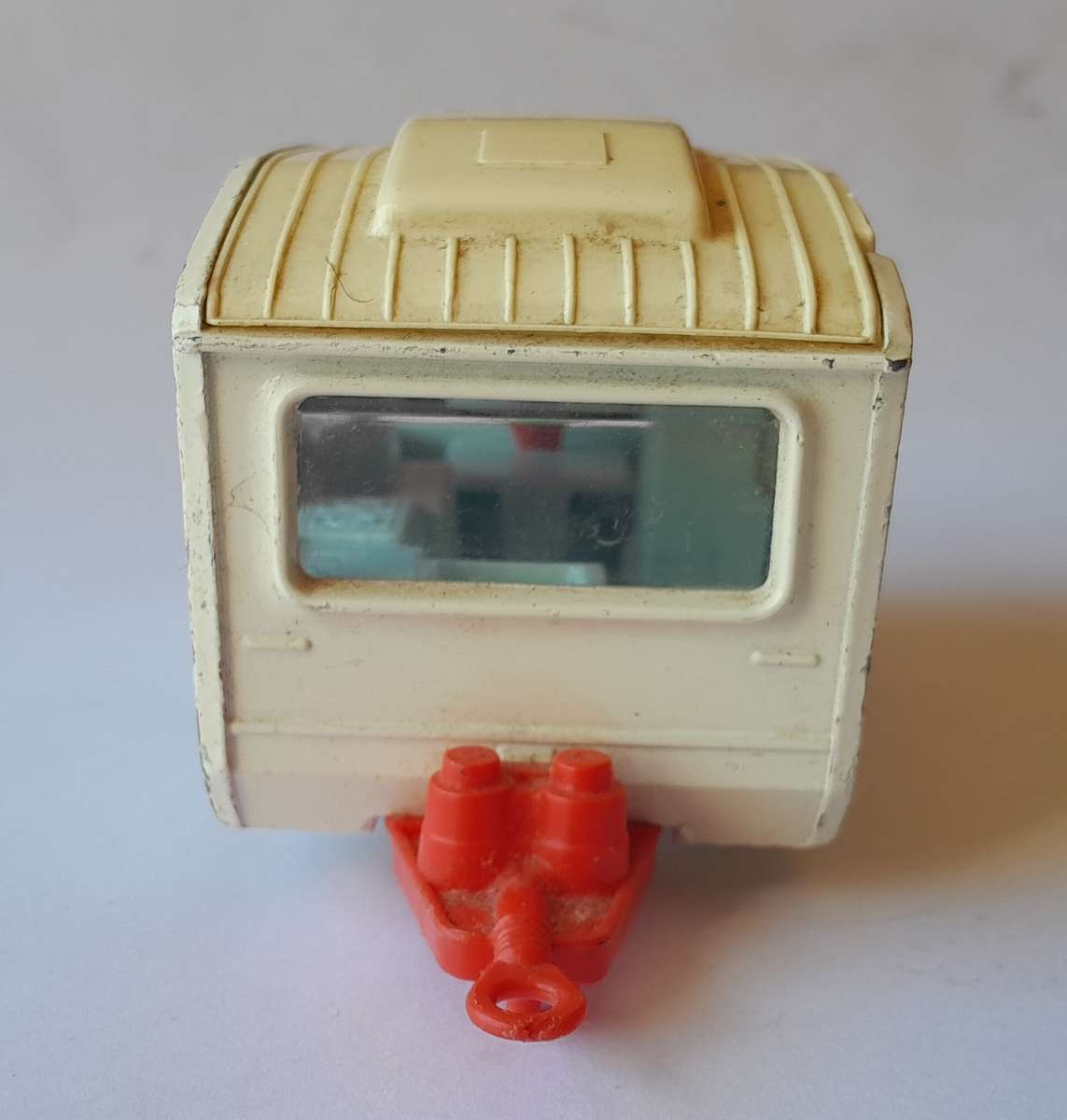 1970's Corgi Die Cast Touring Caravan with Extending Canopy.  12cm.
