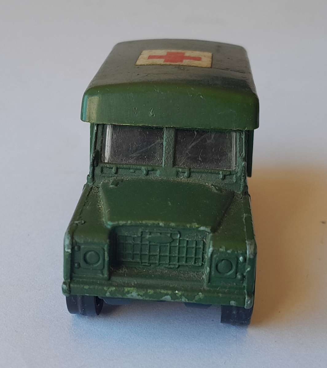1970's Corgi Juniors Land Rover Army Ambulance. Removeable Canopy.