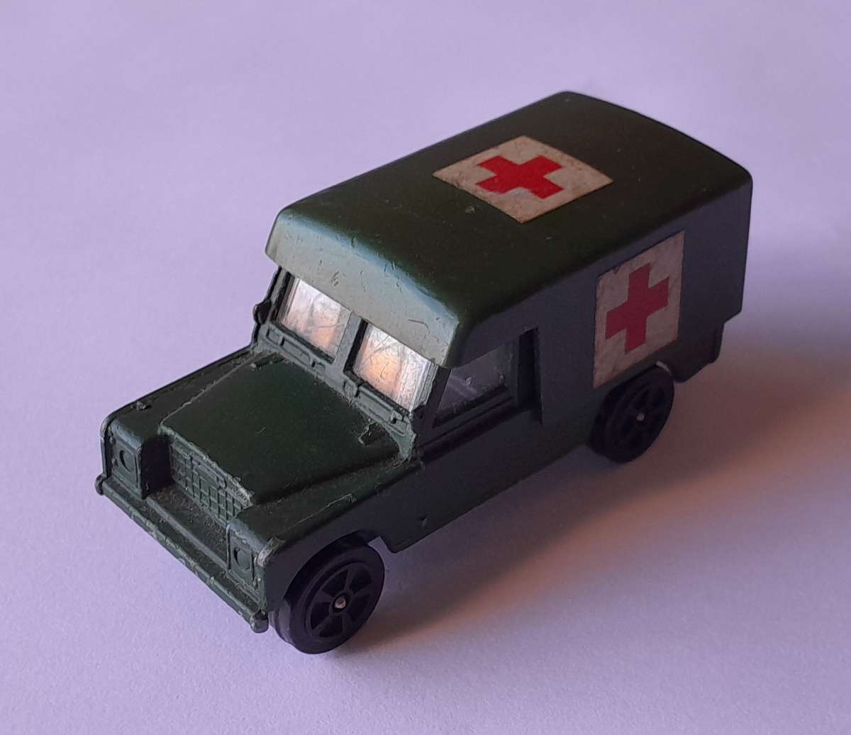 1970's Corgi Juniors Land Rover Army Ambulance. Removeable Canopy.