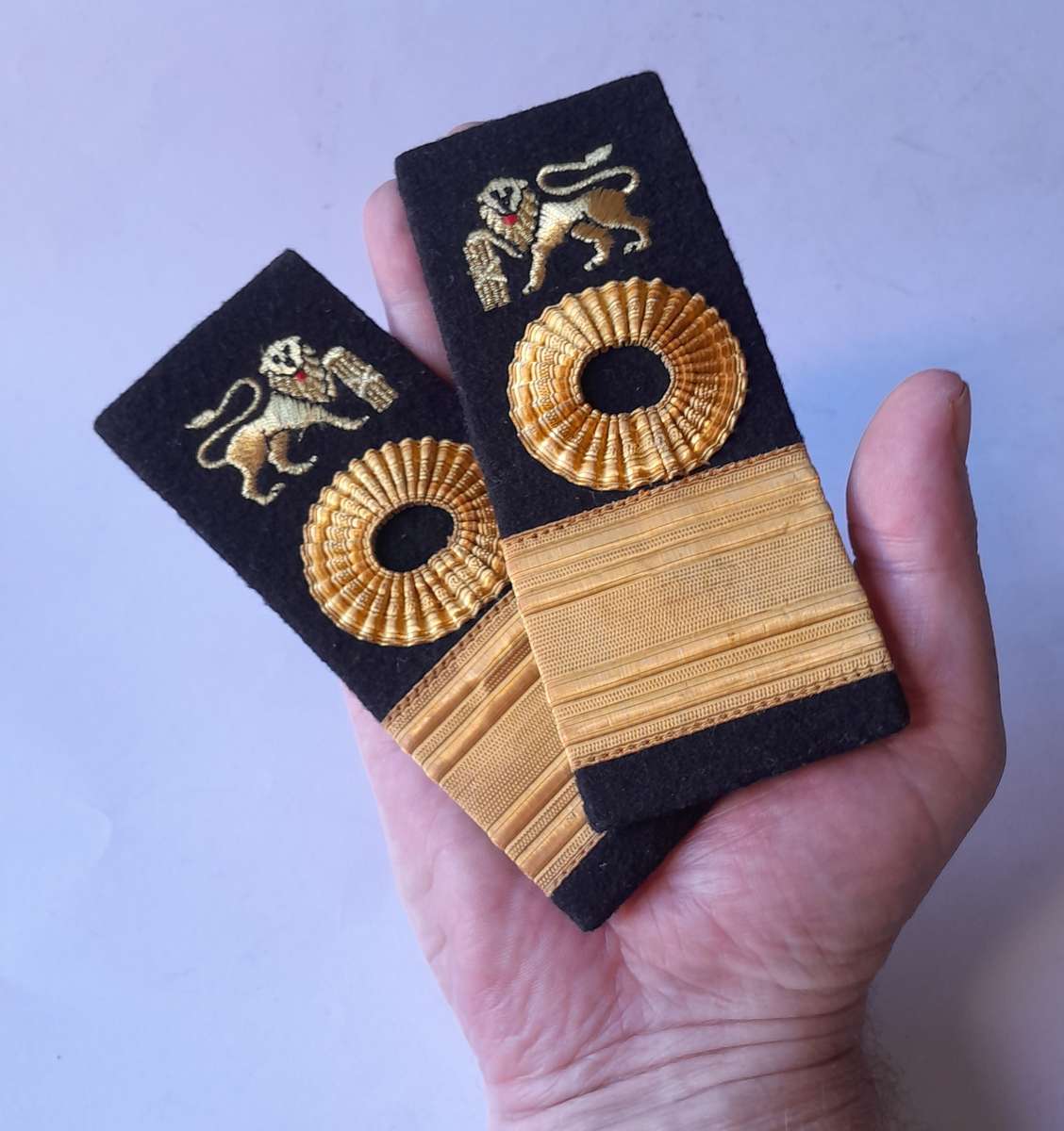 Pair SA Navy Commodore Rank Shoulder Epaulettes.  Good Condition.