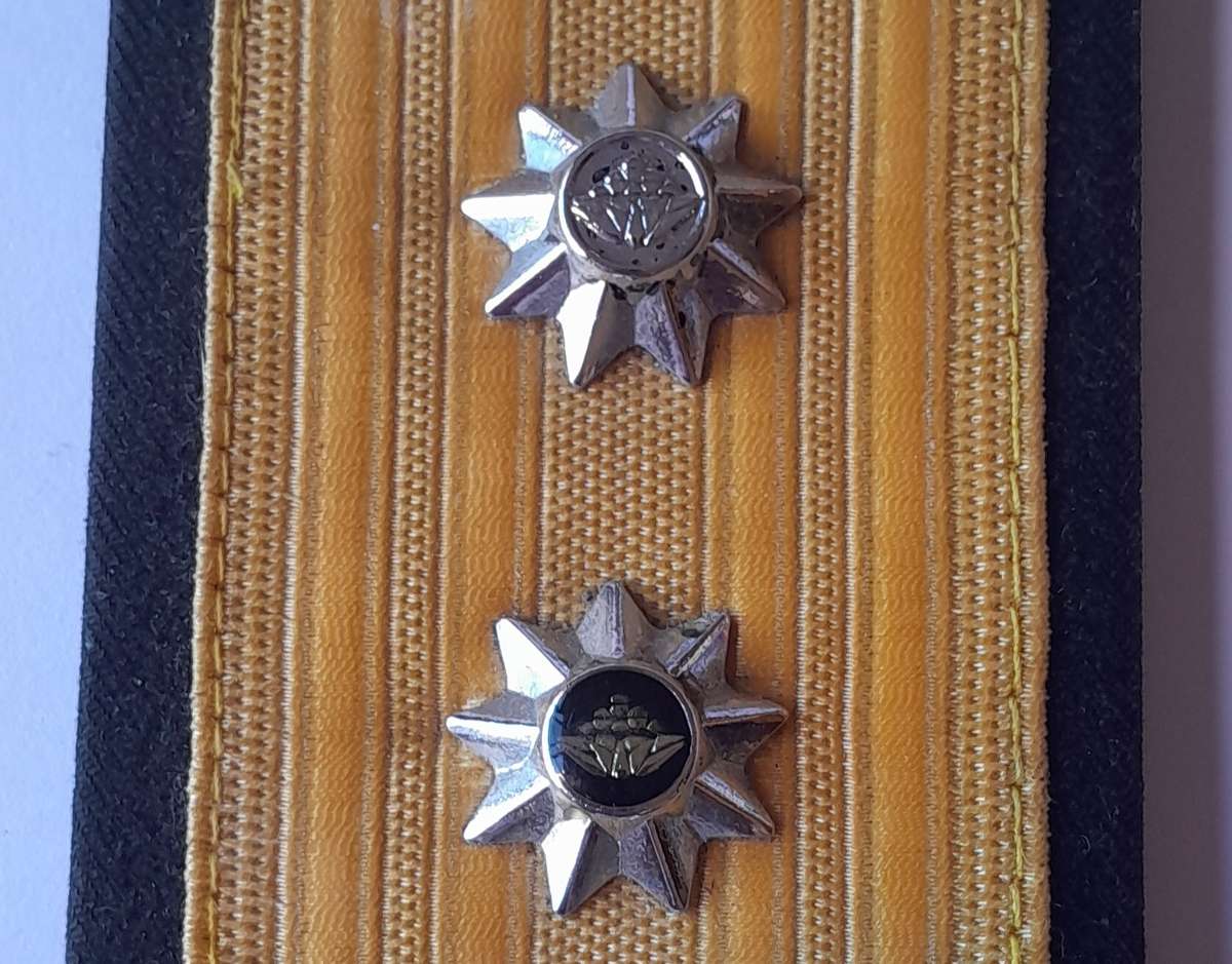 Pair SA Navy Rear Admiral Rank Shoulder Epaulettes. Good Condition.