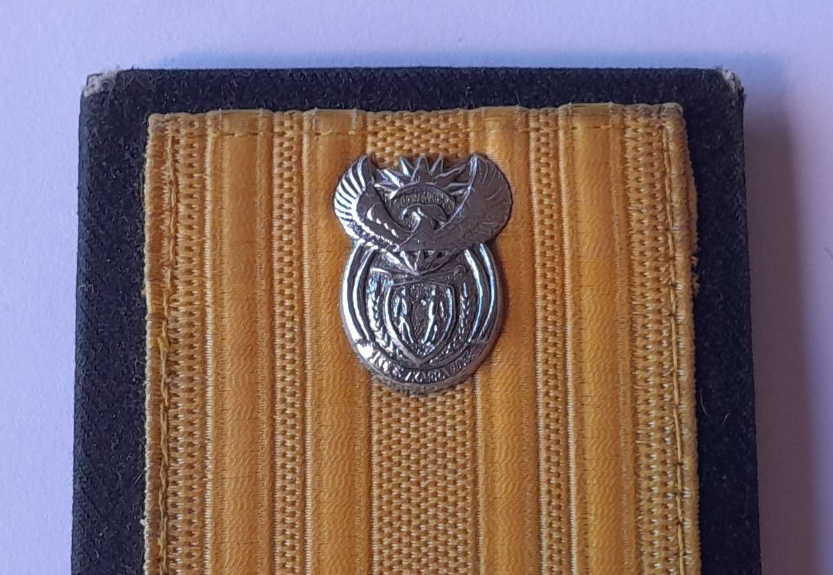 Pair SA Navy Rear Admiral Rank Shoulder Epaulettes. Good Condition.