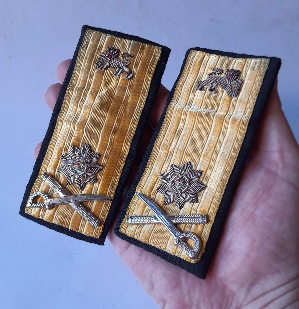 Pair SA Navy Rear Admiral Bullion Rank Shoulder Epaulettes. Good Condition.