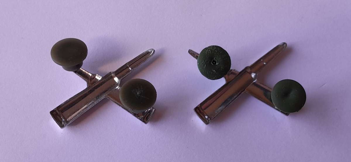 Pair SADF Ammunition Corps Collar Badges.  Pins Intact.