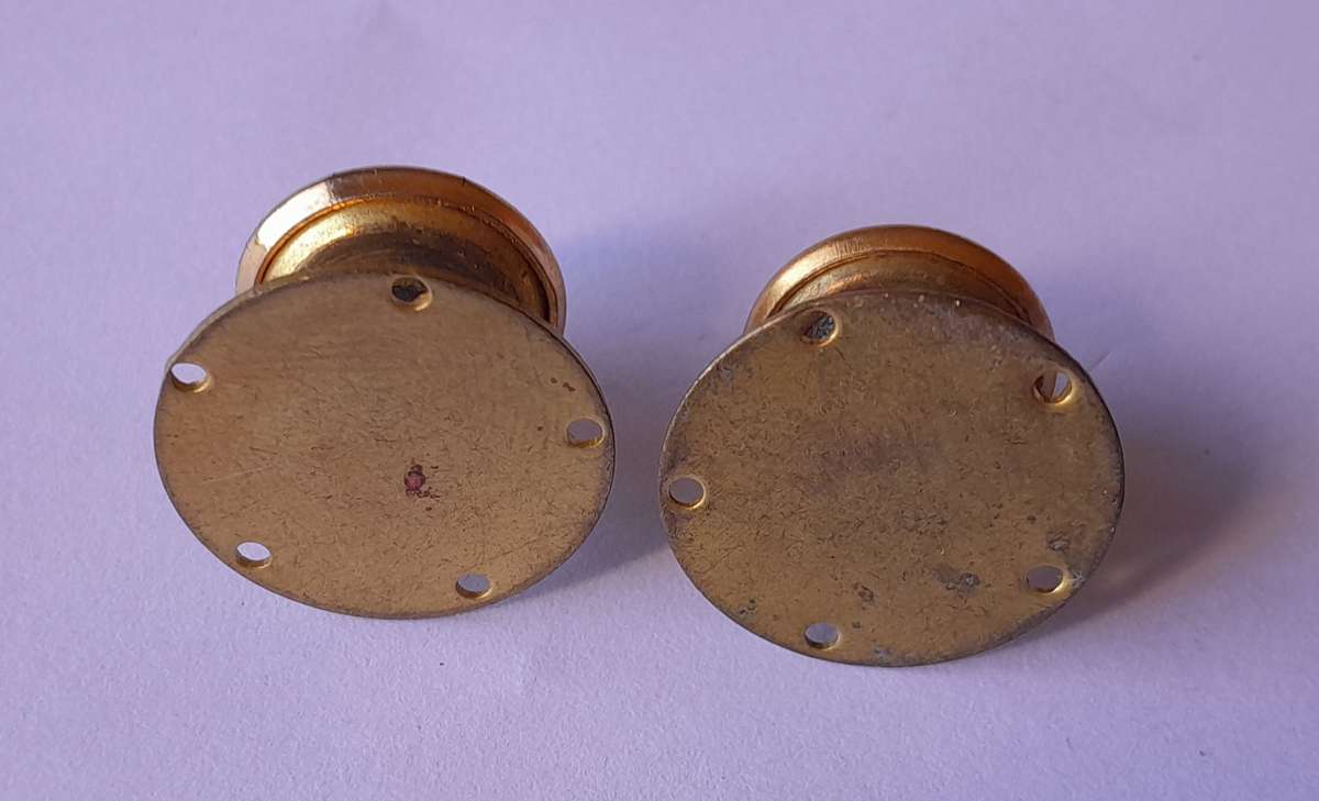 Pair Early British Army Dress Buttons with Screw Back Plates.