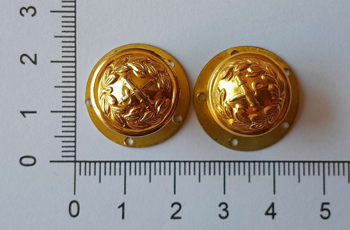 Pair Early British Army Dress Buttons with Screw Back Plates.