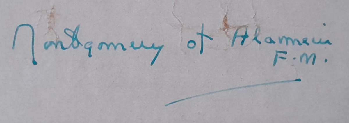 WW2 SA 6th Armoured Division Framed Map. Signed By Field Marshal Montgomery. 64 x 54cm.