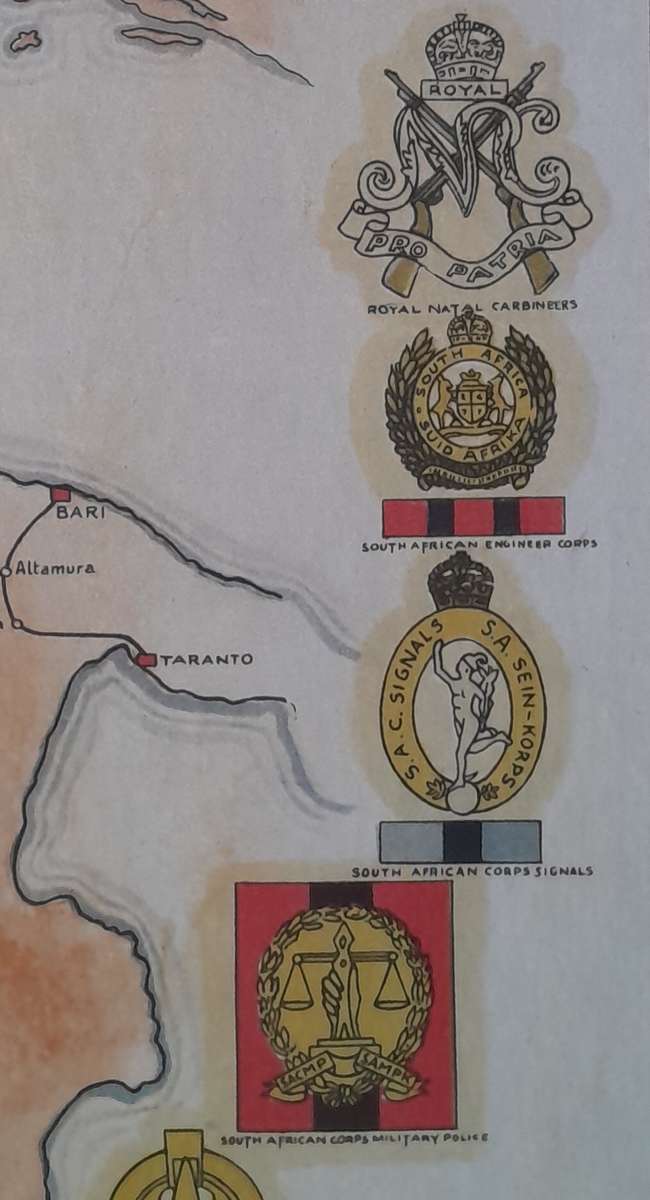 WW2 SA 6th Armoured Division Framed Map. Signed By Field Marshal Montgomery. 64 x 54cm.