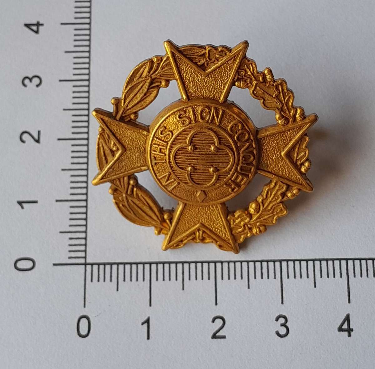 Rhodesian Corps of Chaplains Cap Badge.  Lugs Intact.