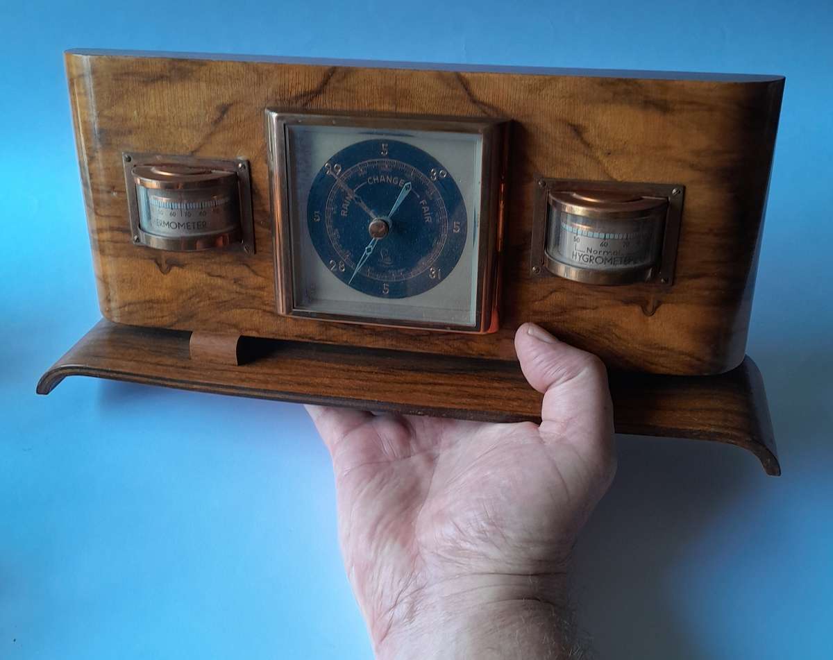 "Reserved". Rare Art Deco German "Lufft" Weather Station.  Superb Design. 33 x 15cm.