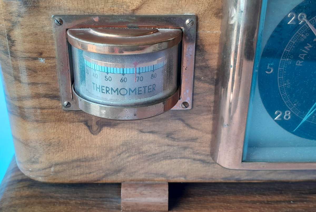 "Reserved". Rare Art Deco German "Lufft" Weather Station.  Superb Design. 33 x 15cm.
