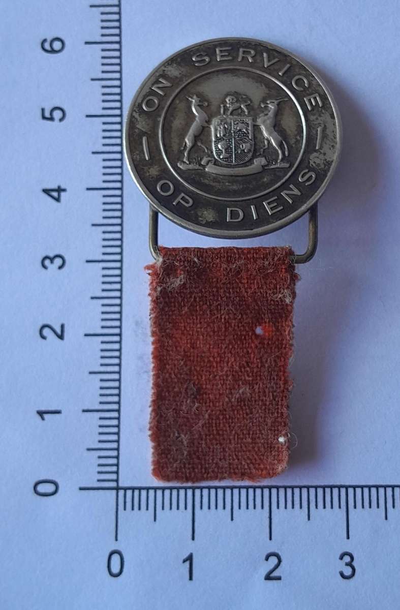 WW2 SA On Service/ Op Diens Badge.