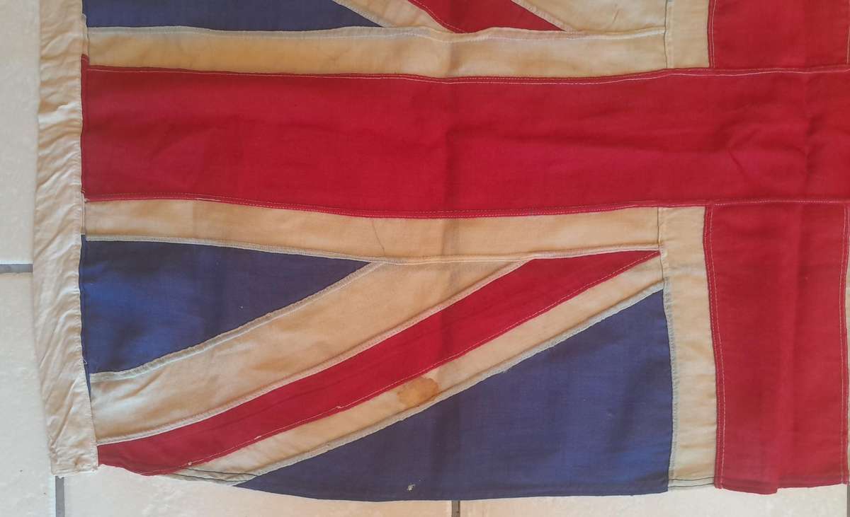 WW1-WW2 Era British Union Jack Cotton Flag. 1.32m x 63cm.