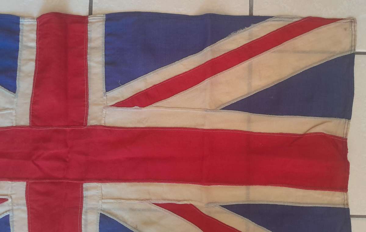 WW1-WW2 Era British Union Jack Cotton Flag. 1.32m x 63cm.