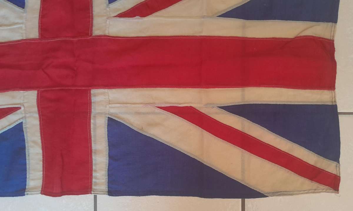 WW1-WW2 Era British Union Jack Cotton Flag. 1.32m x 63cm.