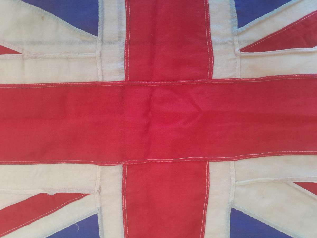 WW1-WW2 Era British Union Jack Cotton Flag. 1.32m x 63cm.