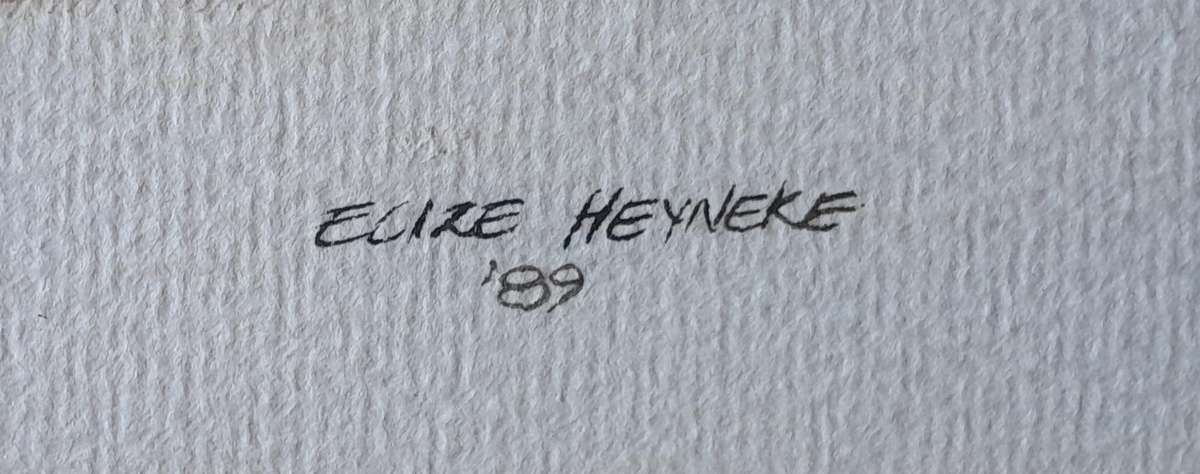 SA Artist Elize Heyneke Framed Watercolour.  "Aloes".  Signed and Dated.  47.5 x 33cm