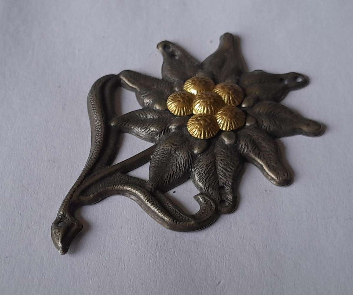 WW2 German Army Alpenkorps (Mountain Troops) Edelweiss Hat Badge. Possibly A Replica.