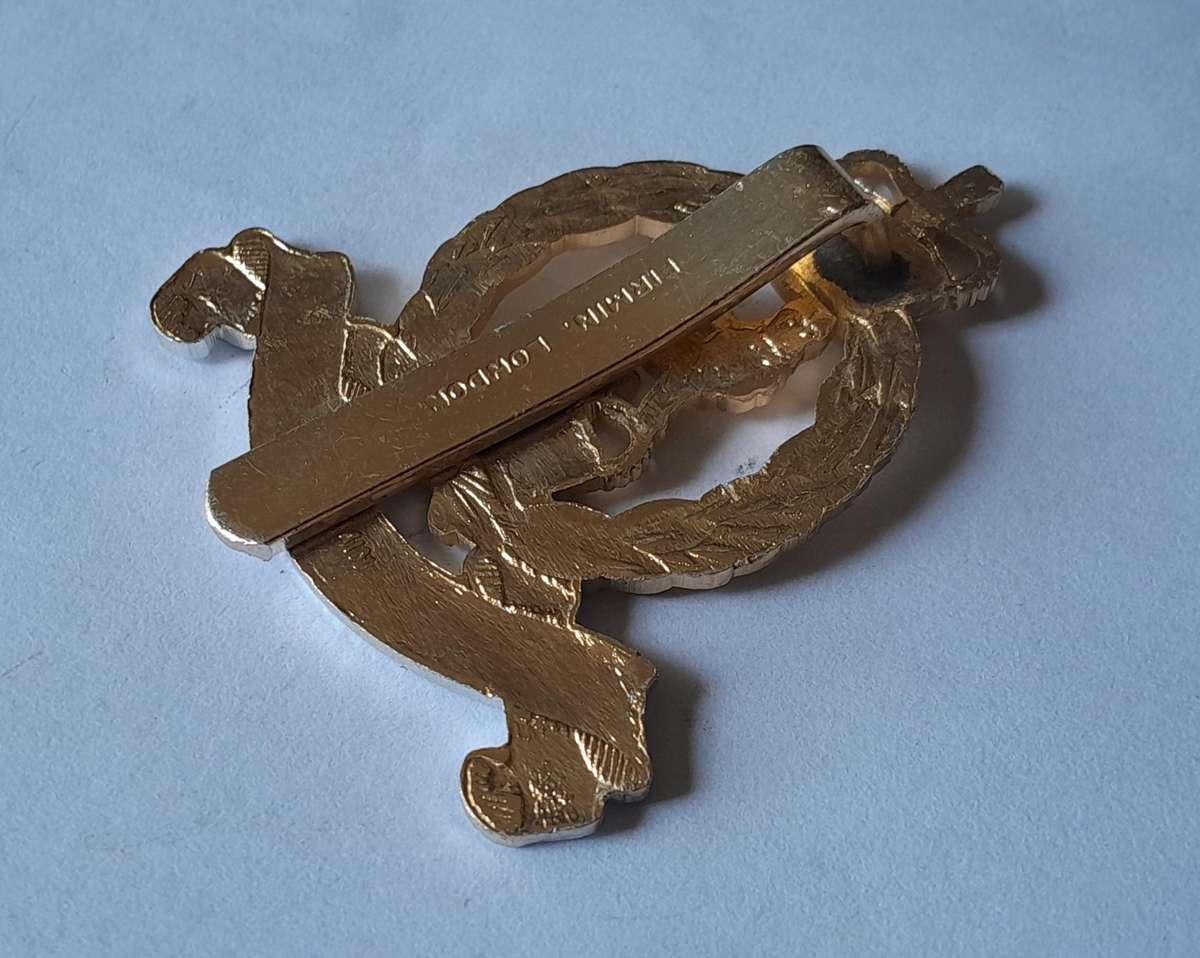 British Adjutant Generals Corps Anodised Aluminium Cap Badge By Firmin.  Slider Intact.