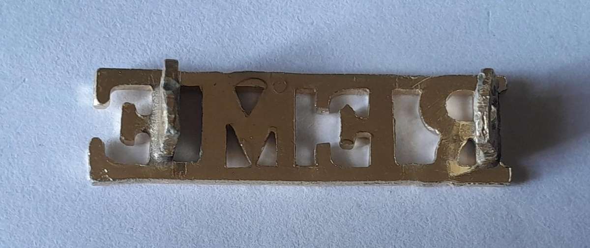 British Royal Electrical Mechanical Engineers Anodised Aluminium Shoulder Title.
