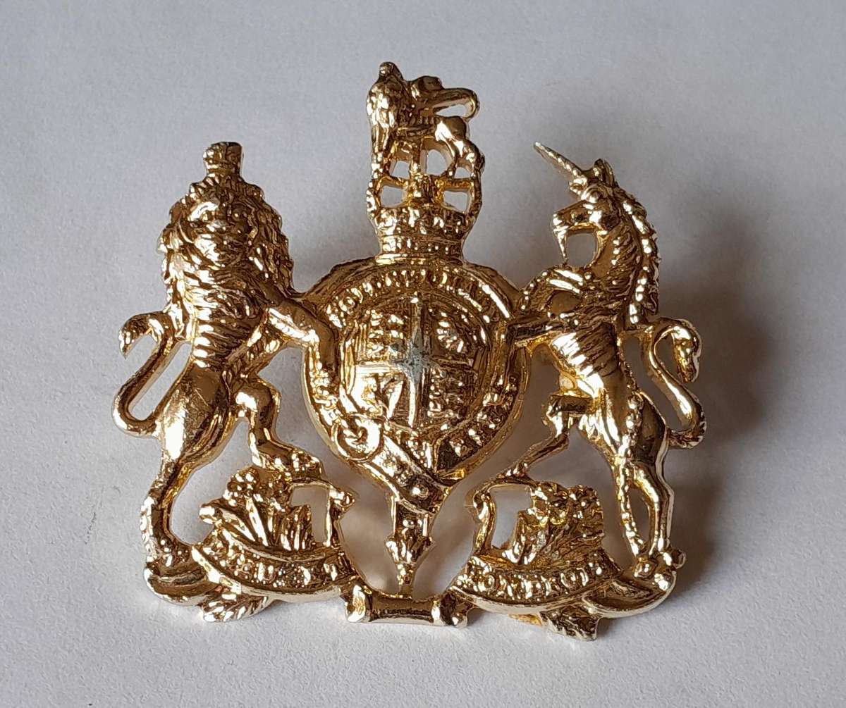 British Warrant Officer Class 1 Anodised Aluminium Badge.  Lugs Intact.