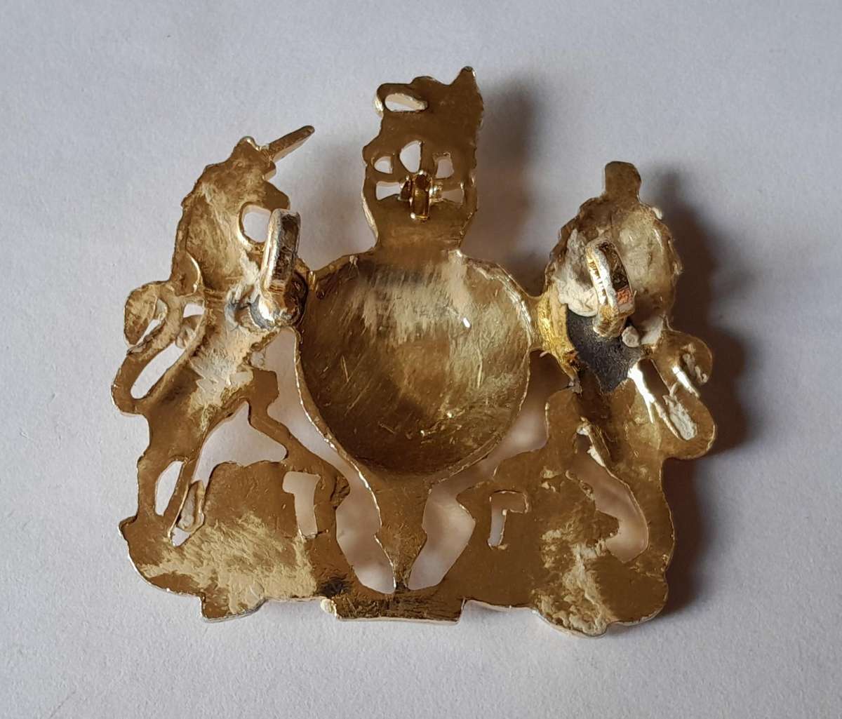 British Warrant Officer Class 1 Anodised Aluminium Badge.  Lugs Intact.