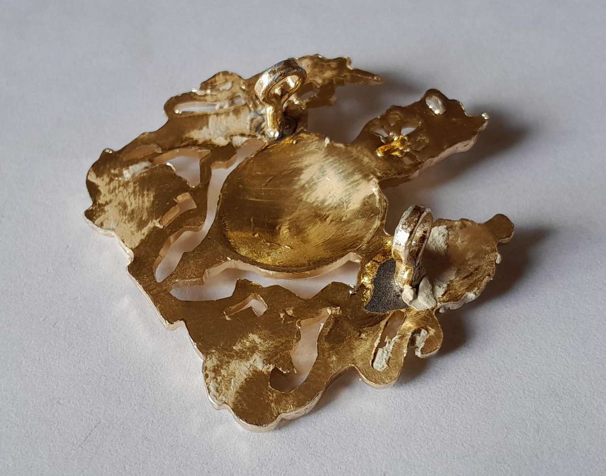 British Warrant Officer Class 1 Anodised Aluminium Badge.  Lugs Intact.