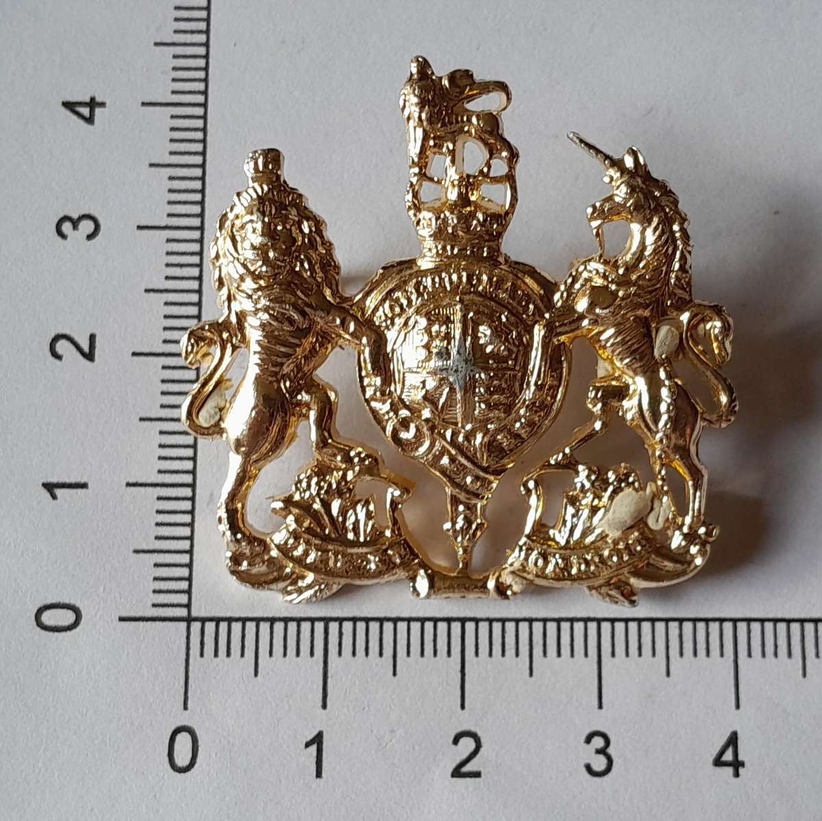 British Warrant Officer Class 1 Anodised Aluminium Badge.  Lugs Intact.