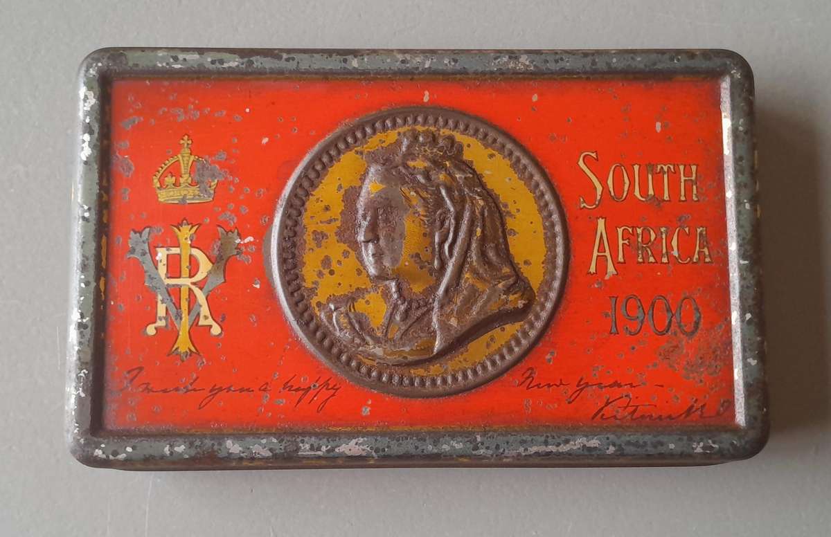 Boer War 1900 Gift Tin To British Troops From Queen Victoria. 15.5 x 9.5cm.