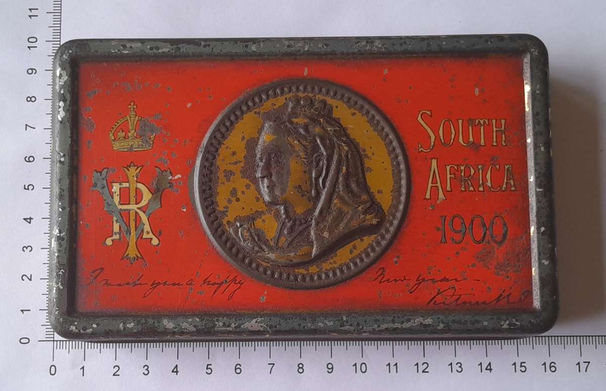 Boer War 1900 Gift Tin To British Troops From Queen Victoria. 15.5 x 9.5cm.