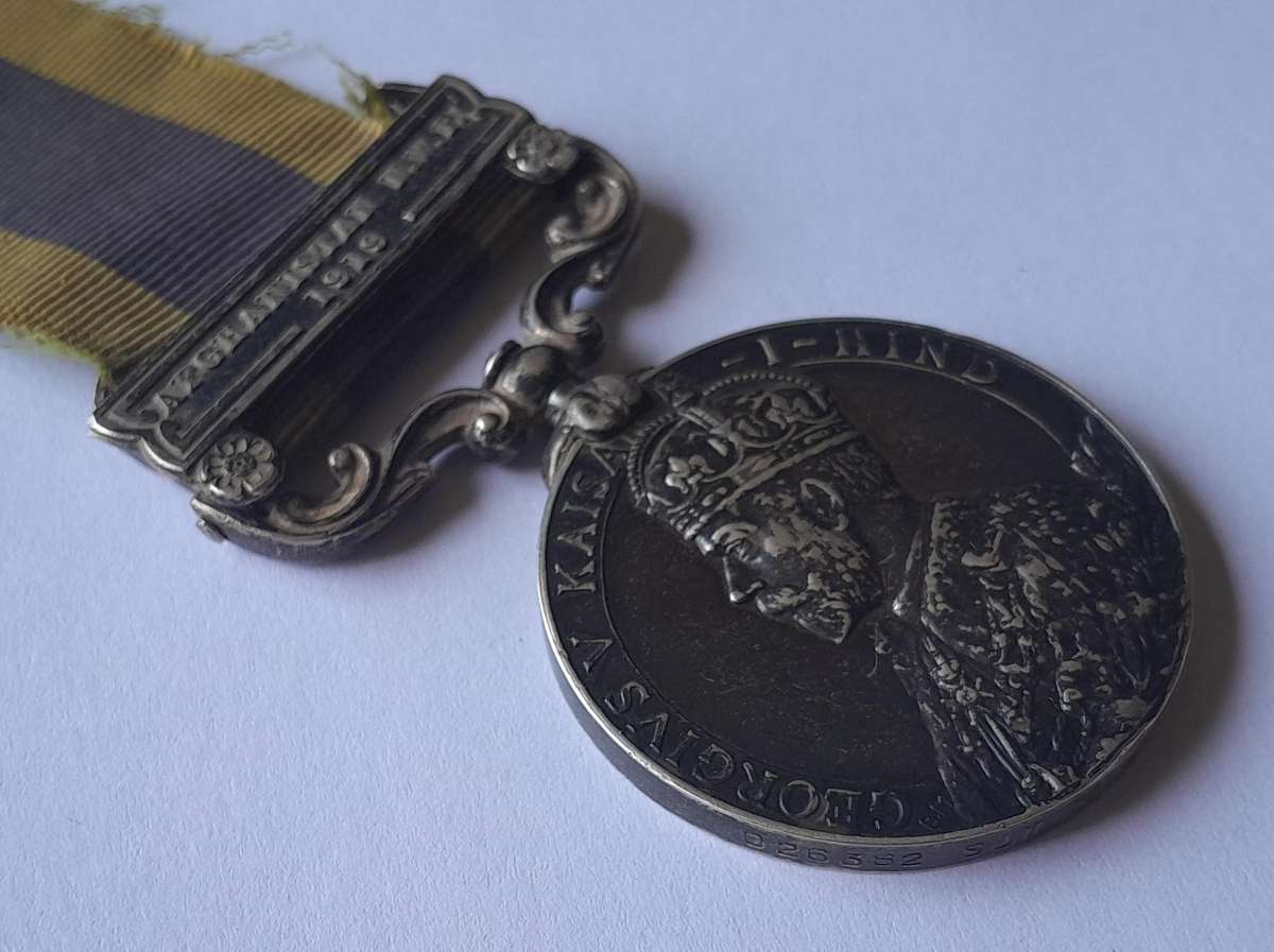 1919 3rd Anglo-Afghan War Silver George V General Service Medal. 026383 SJT S.J. Blake R.A.O.C.