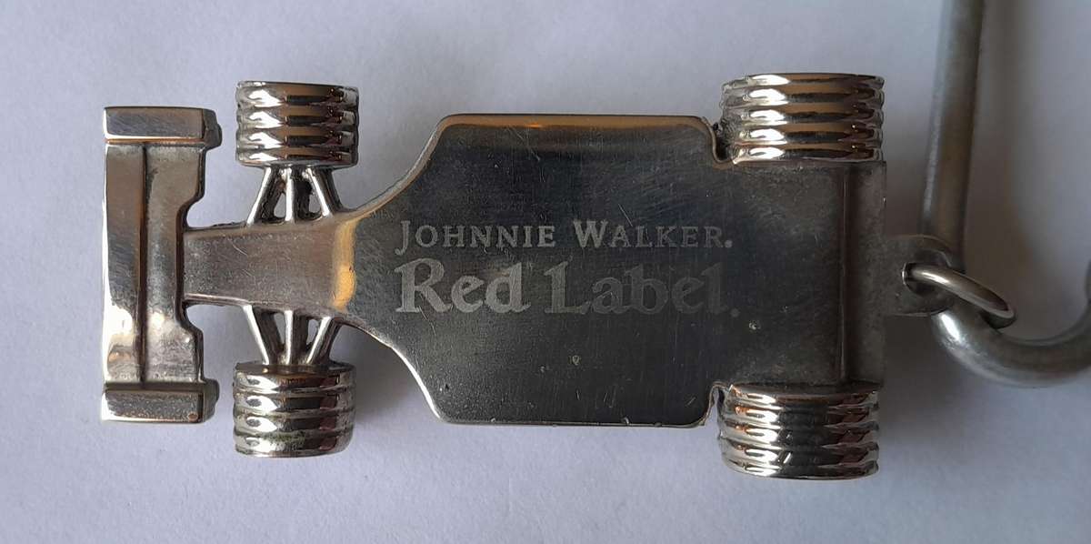 Johnny Walker Red Label Formula 1 All Metal Key Ring.