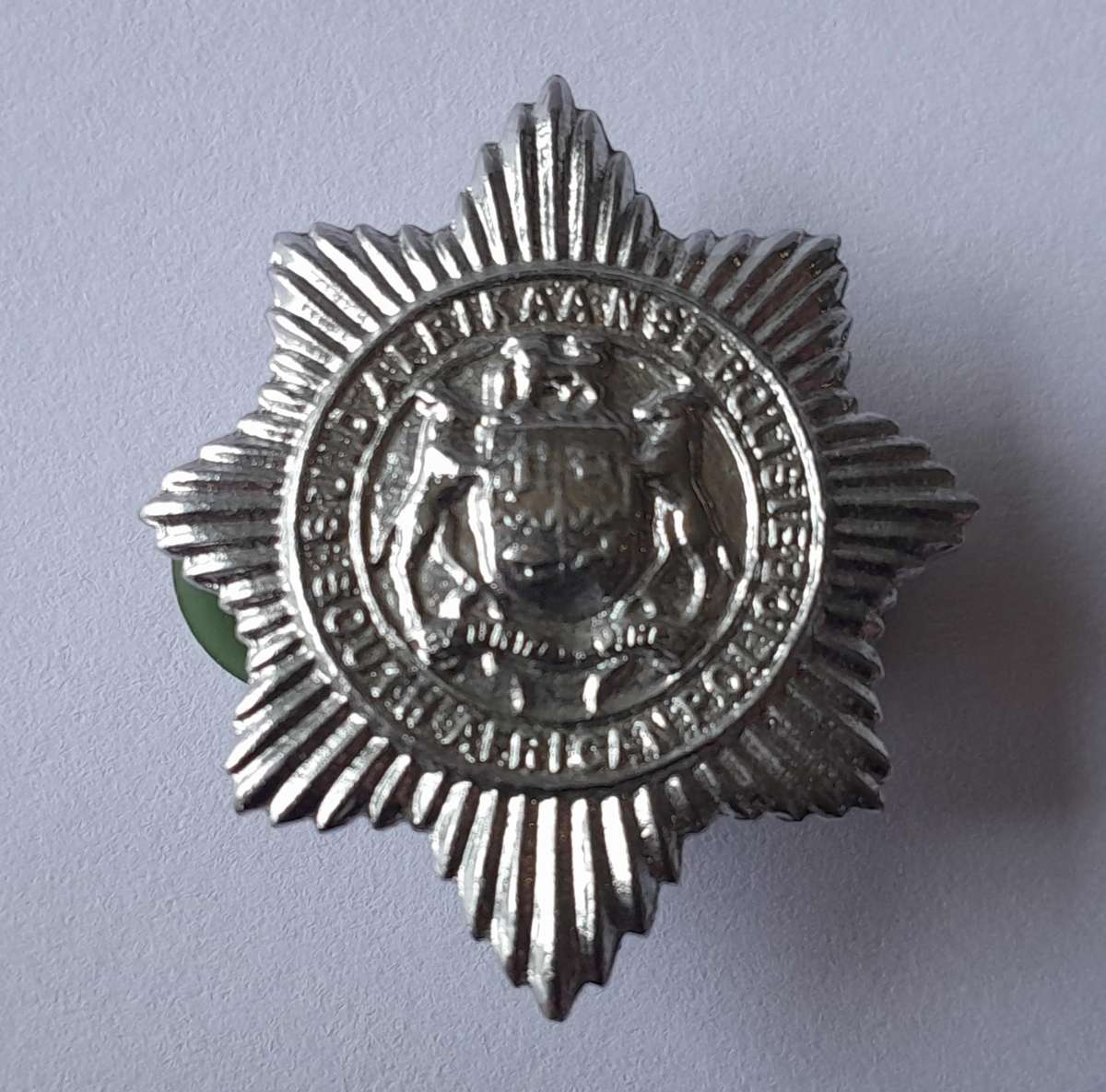 Pair SAP Collar Badges.  Brass & Chrome Types.  Pins Intact.