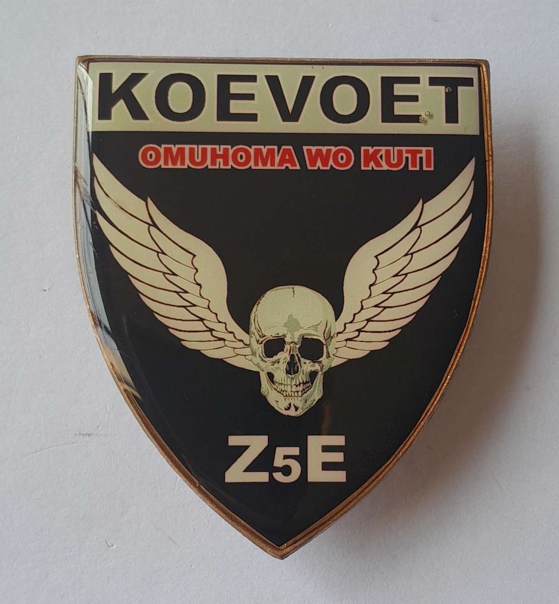 Koevoet Combat Team Zulu 5 Echo Omuhoma Wo Kuti Metal Flash.  All Pins Intact.