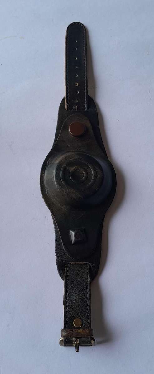 Rare Rhodesian Bush War Army Issue Watchstrap.  Leather Camo.  Near Mint Condition.