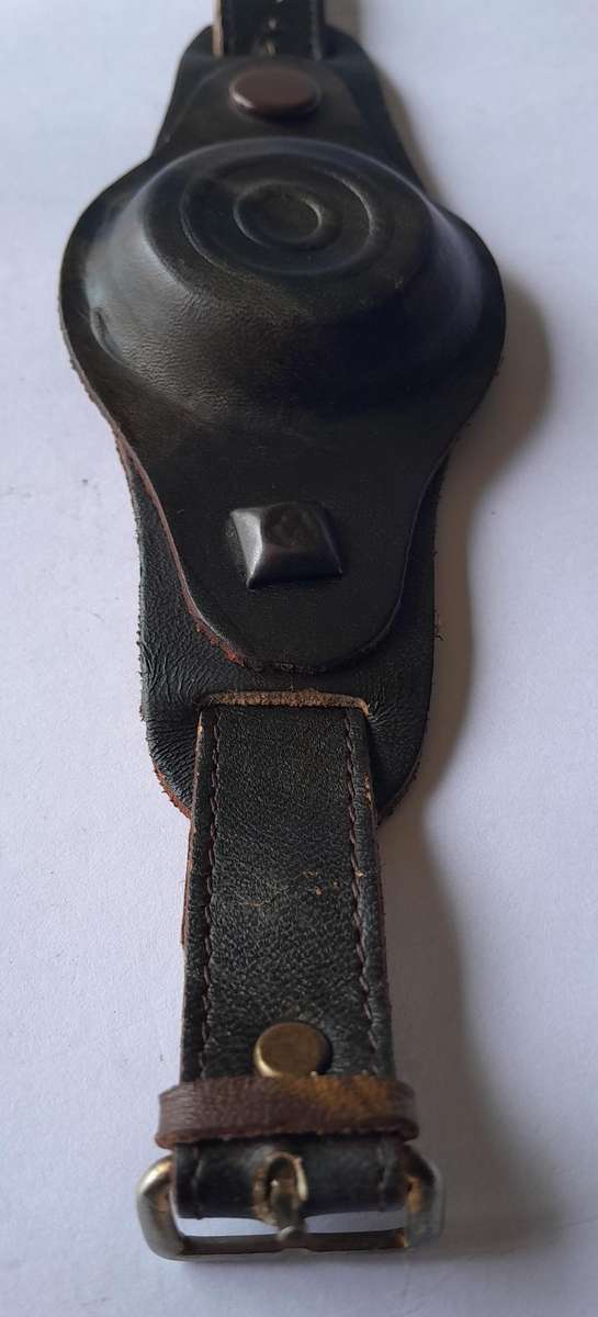 Rare Rhodesian Bush War Army Issue Watchstrap.  Leather Camo.  Near Mint Condition.