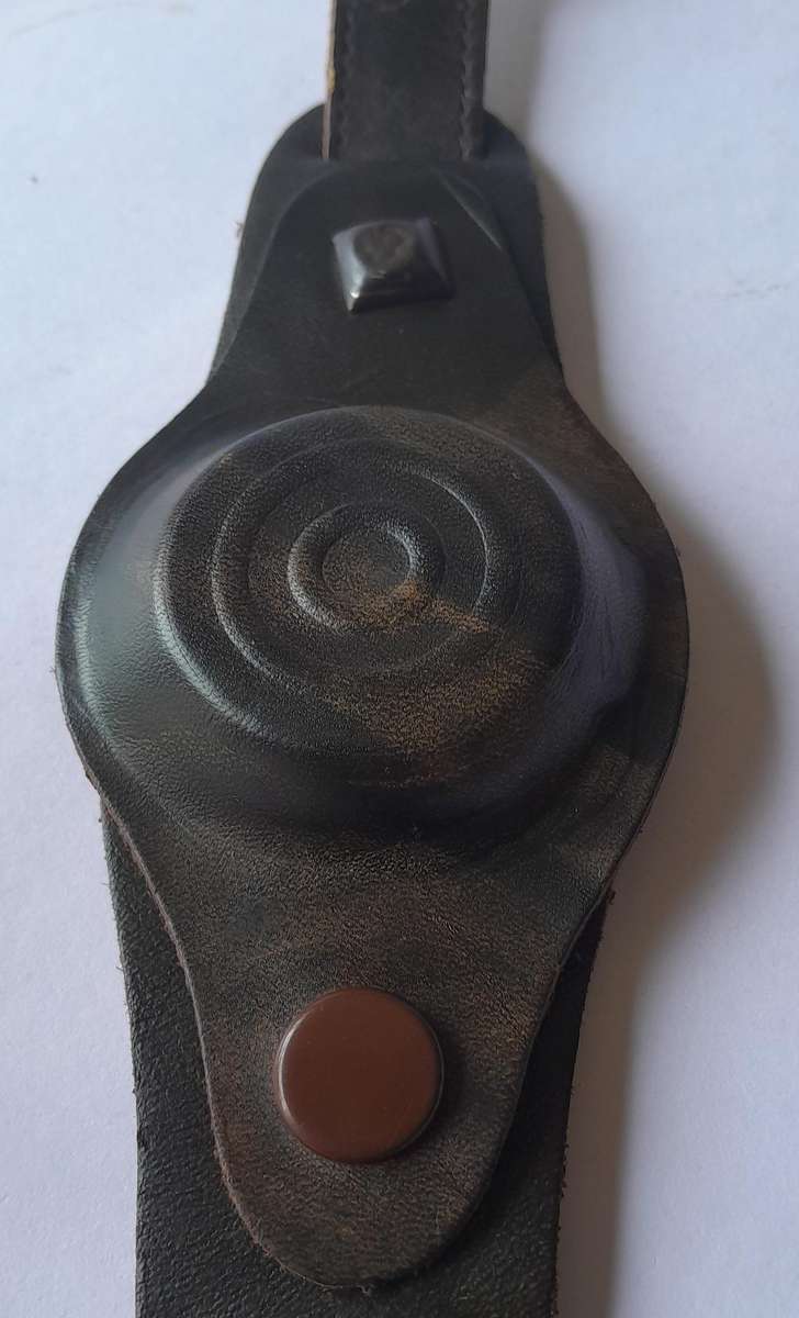 Rare Rhodesian Bush War Army Issue Watchstrap.  Leather Camo.  Near Mint Condition.