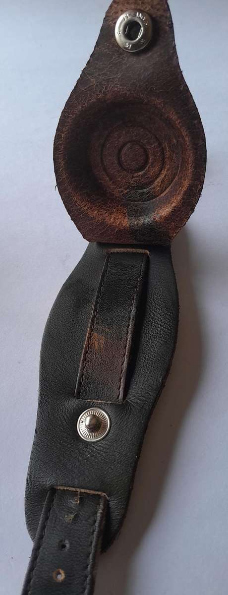 Rare Rhodesian Bush War Army Issue Watchstrap.  Leather Camo.  Near Mint Condition.