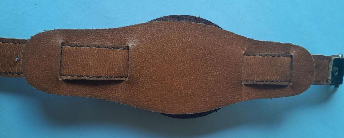 Rare Rhodesian Bush War Army Issue Watchstrap.  Leather Camo.  Near Mint Condition.