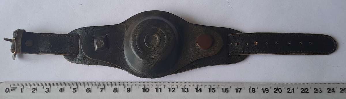 Rare Rhodesian Bush War Army Issue Watchstrap.  Leather Camo.  Near Mint Condition.