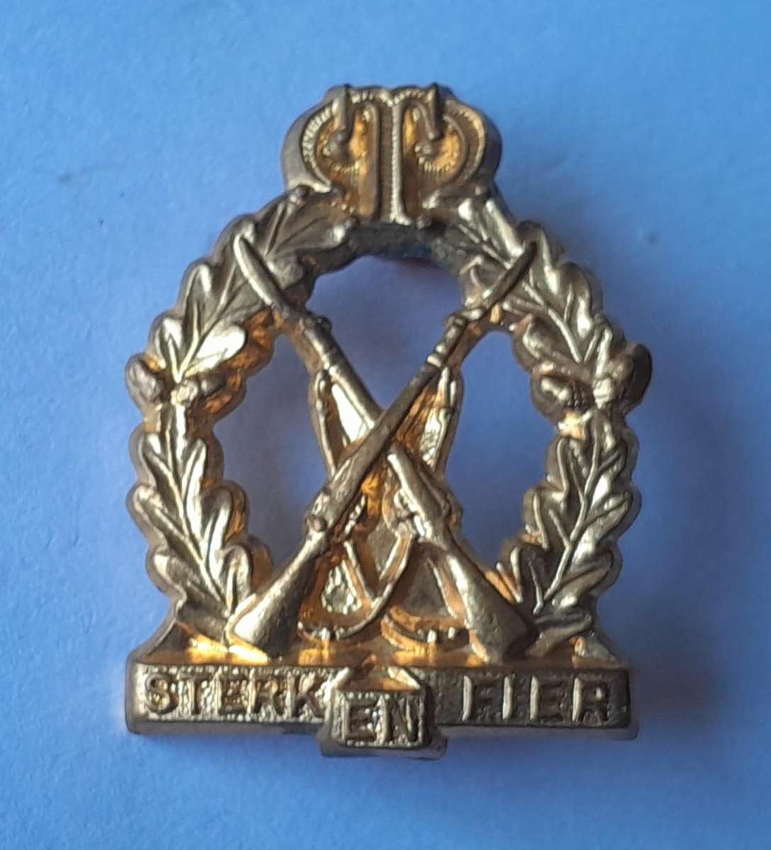 Pair Regiment Tobie Muller Collar Badges.  Lugs Intact.
