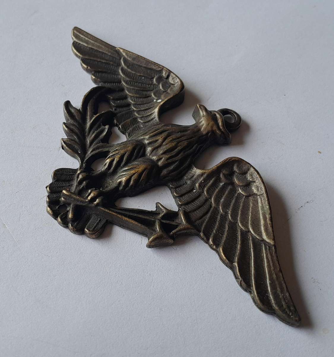 Large Vintage WW2 American Eagle Metal Pendant.