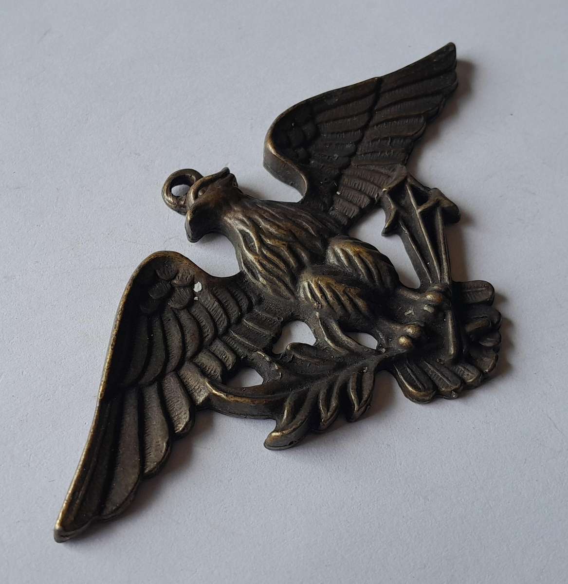 Large Vintage WW2 American Eagle Metal Pendant.