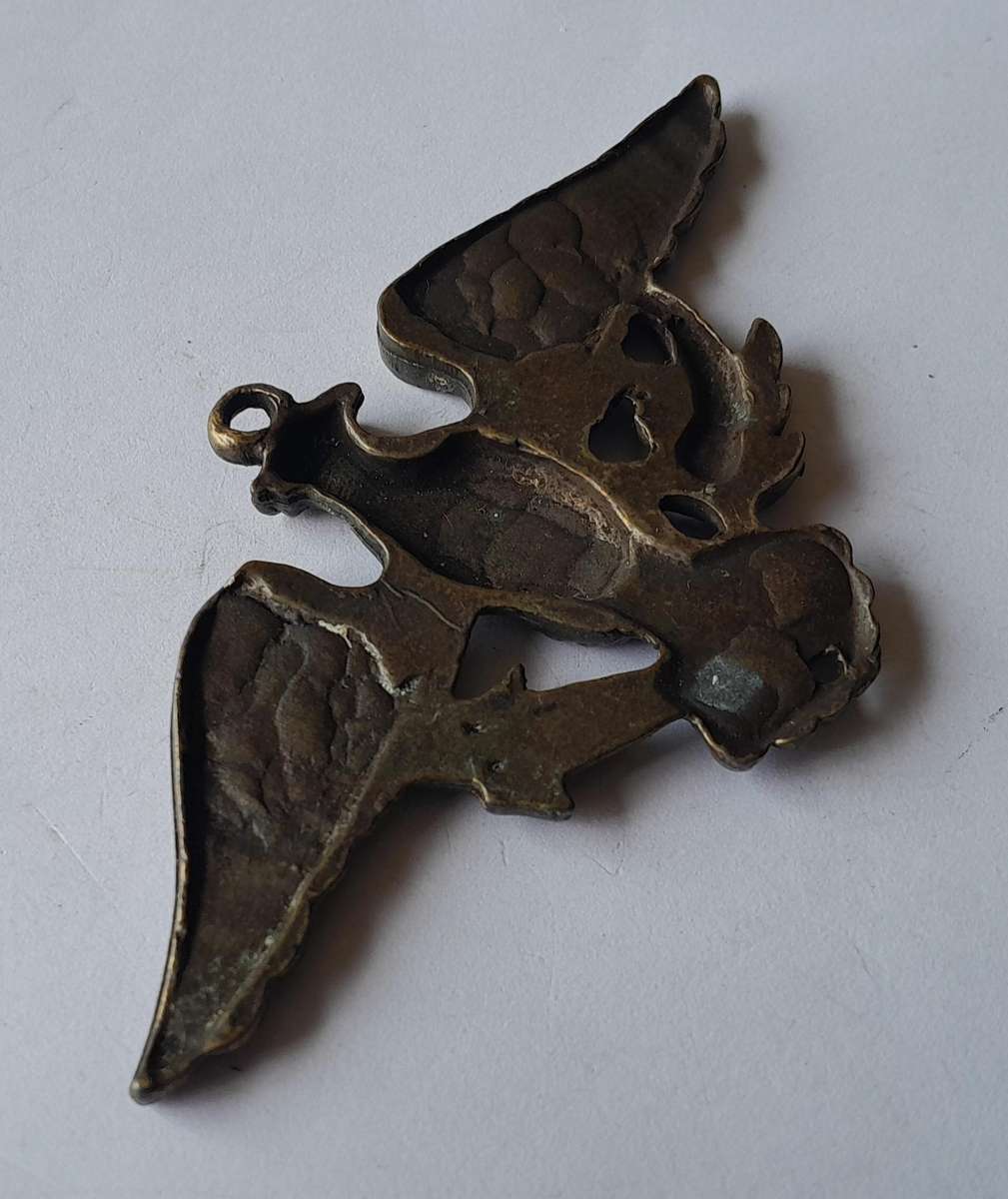 Large Vintage WW2 American Eagle Metal Pendant.