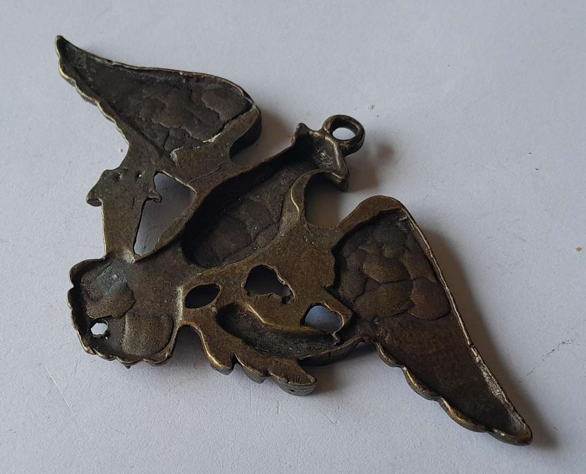 Large Vintage WW2 American Eagle Metal Pendant.