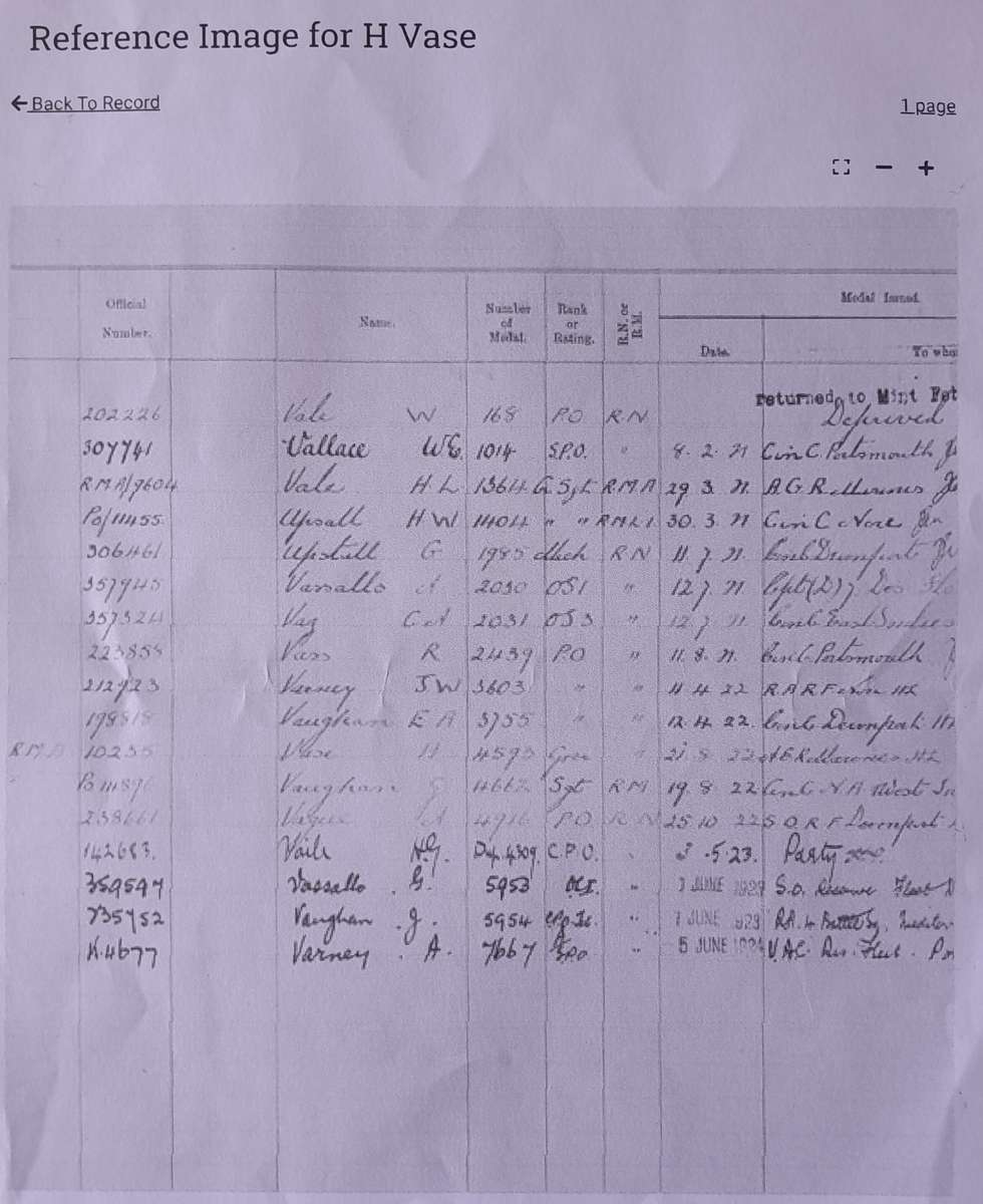 "Reserved" WW1 Royal Navy Long Service and Good Conduct Medal To "R.M.A. 10235 H.VASE. GNR. R.M.A."